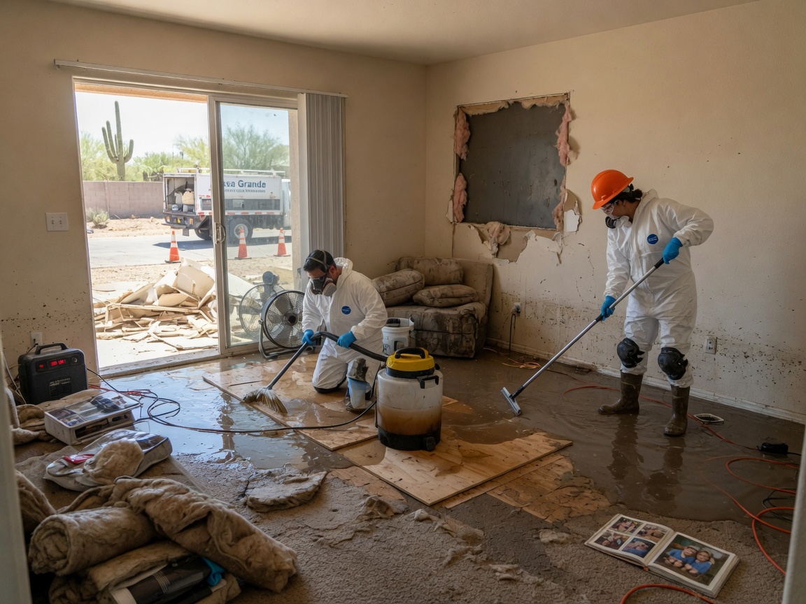 water damage restoration in Mission Royale